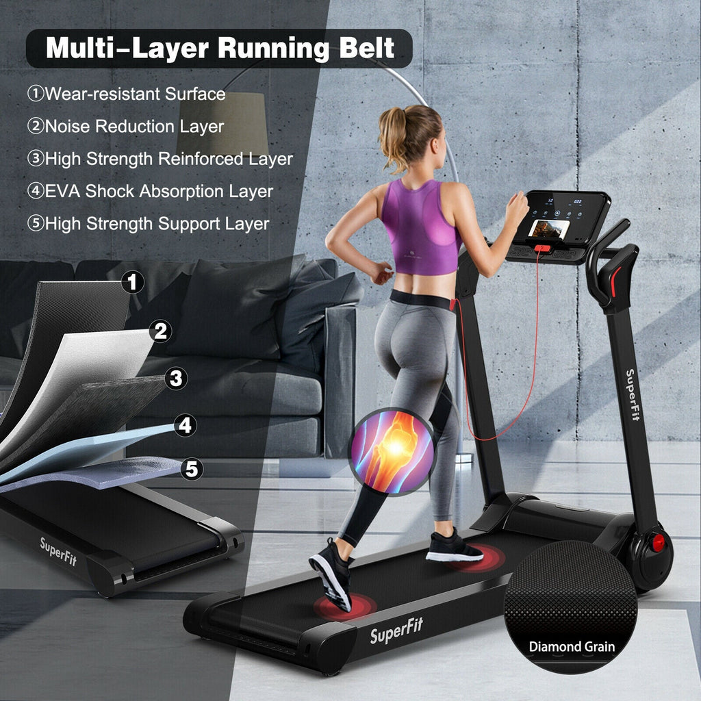 2.25 HP Electric Motorized Folding Running Treadmill Machine with LED Display