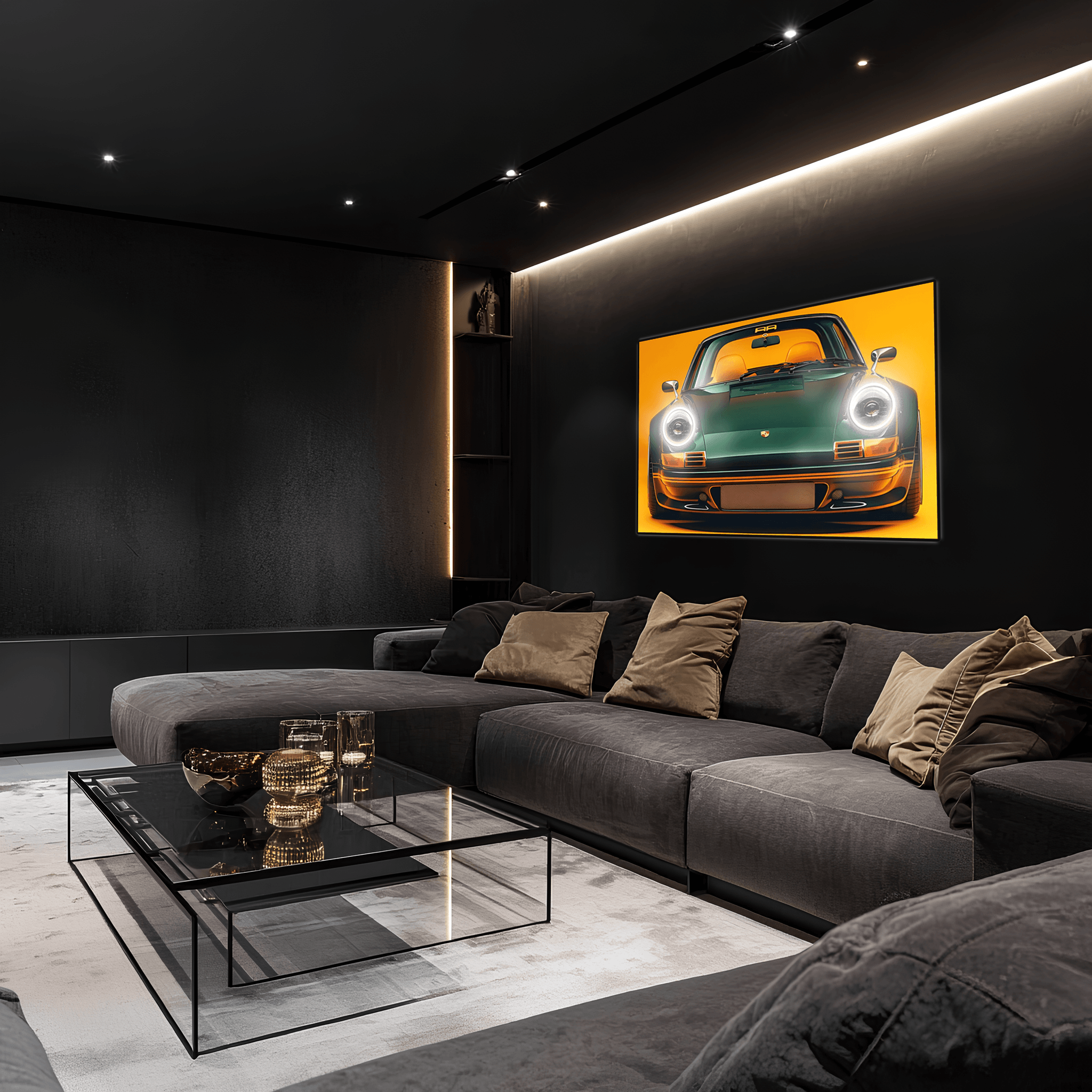 Neon LED Car Wall Art Sign - Illuminated UV Acrylic Decor