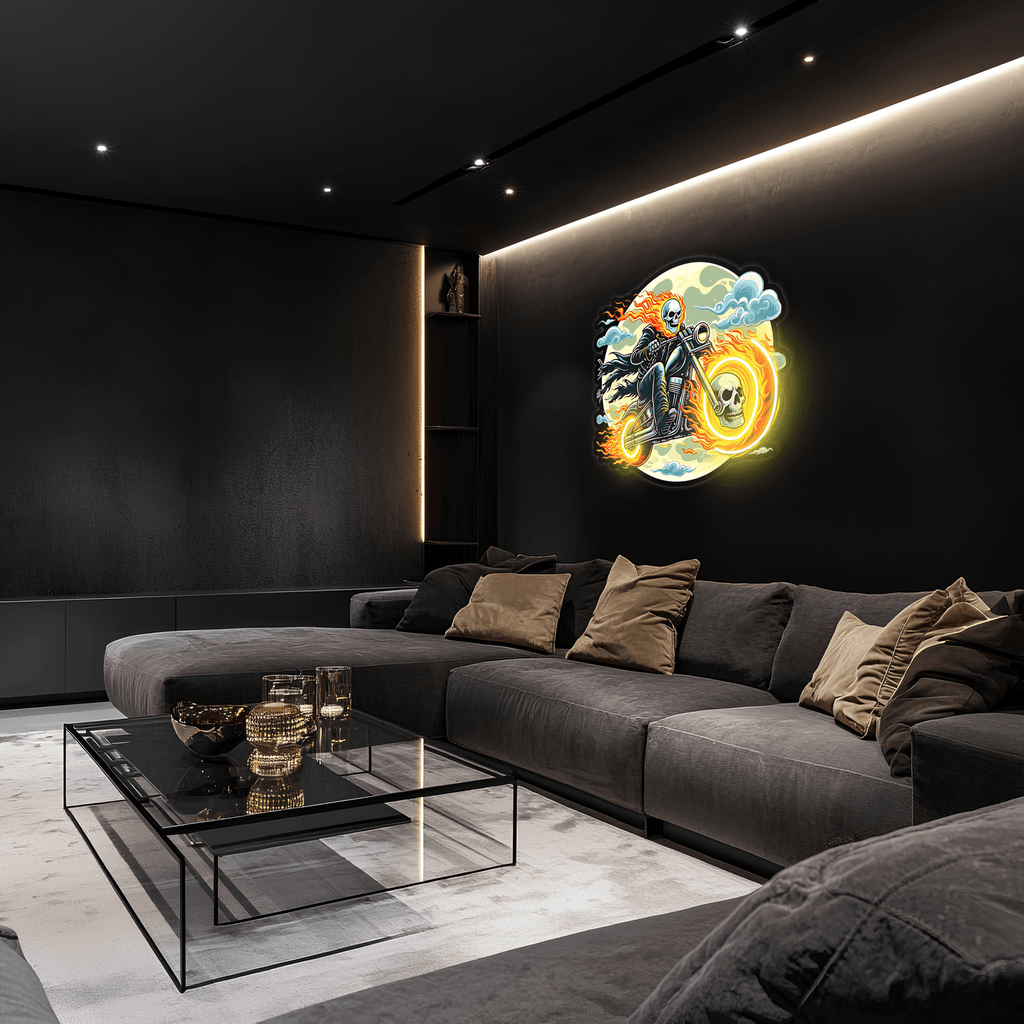 Neon Wall Light Ghost Driver - Custom Handcrafted UV Printed
