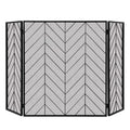 3-Panel Metal Foldable Fireplace Screen with Metal Mesh