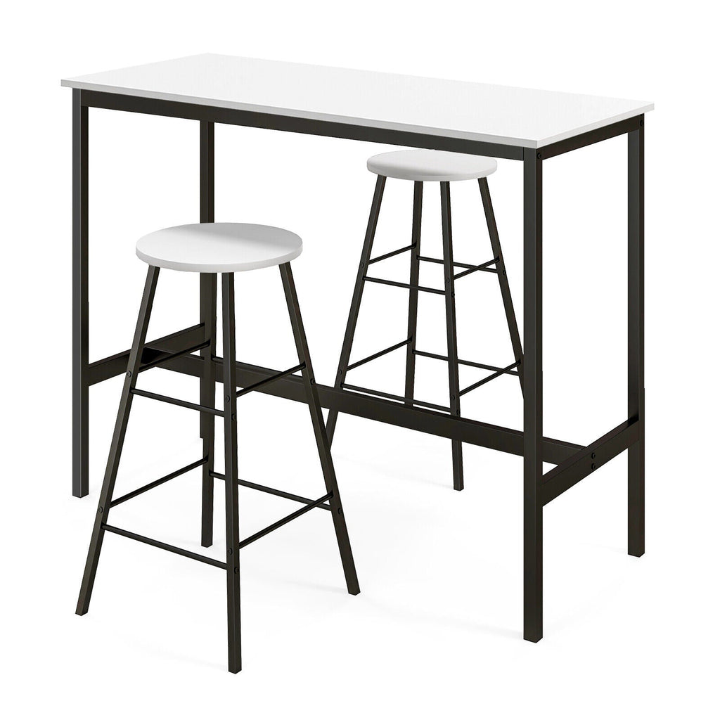 3 Piece Pub Table and Stools Kitchen Dining Set