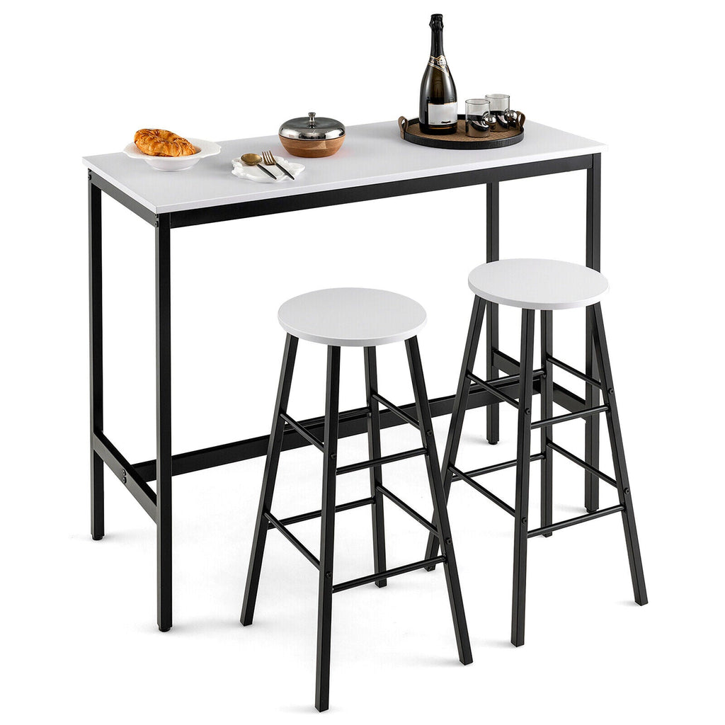 3 Piece Pub Table and Stools Kitchen Dining Set