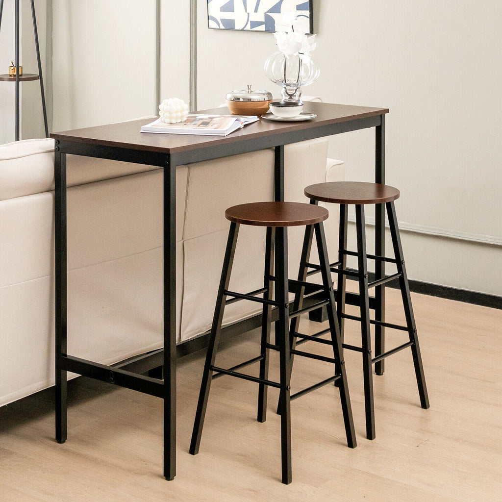 3 Piece Pub Table and Stools Kitchen Dining Set