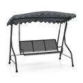 3-Seat Outdoor Porch Canopy Swing with Adjustable Shading