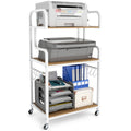 3-Tier Rolling Printer Stand Home Office Large Printer Cart with Storage Shelves