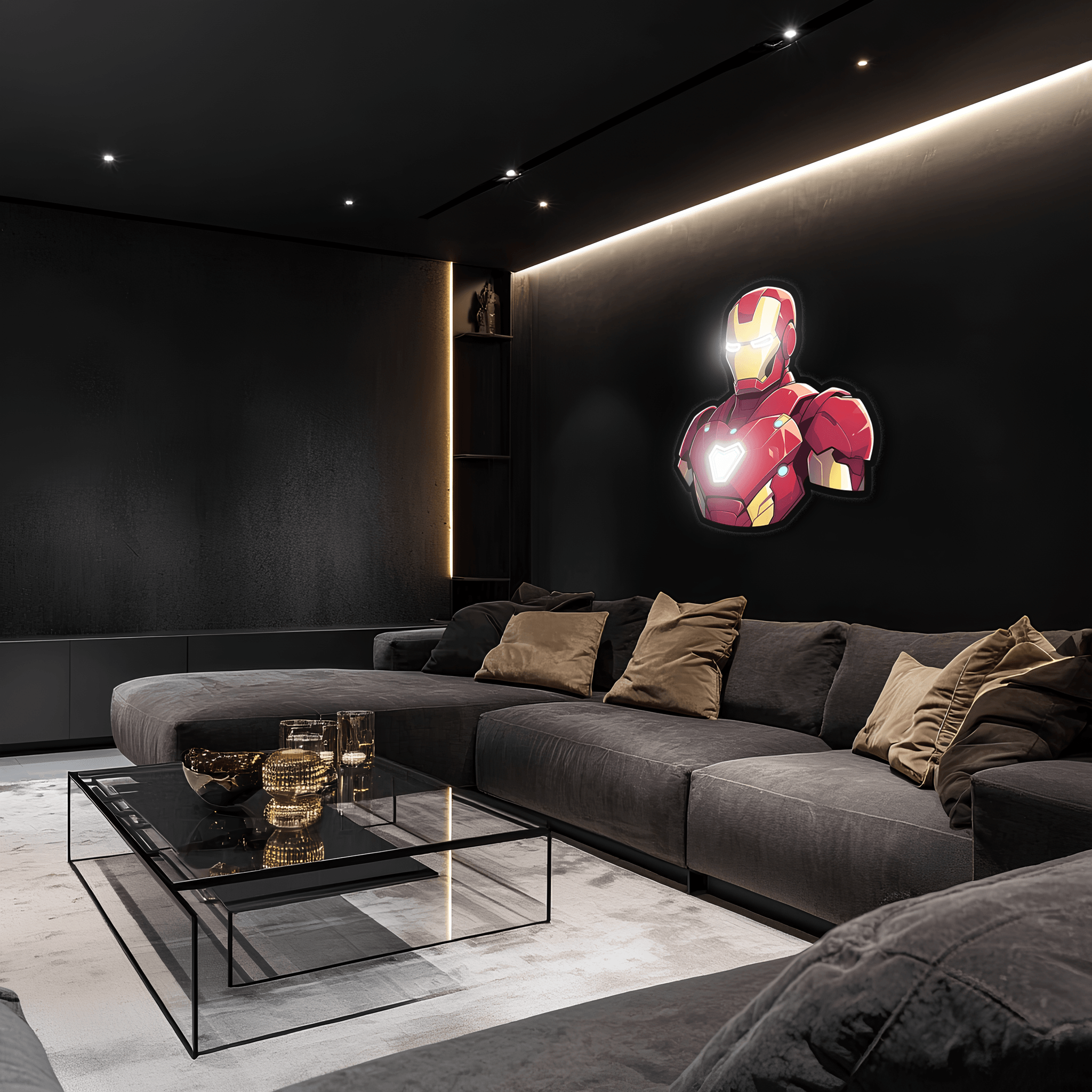 Ironman Neon Wall Sign - LED Light with Clear Acrylic Backing