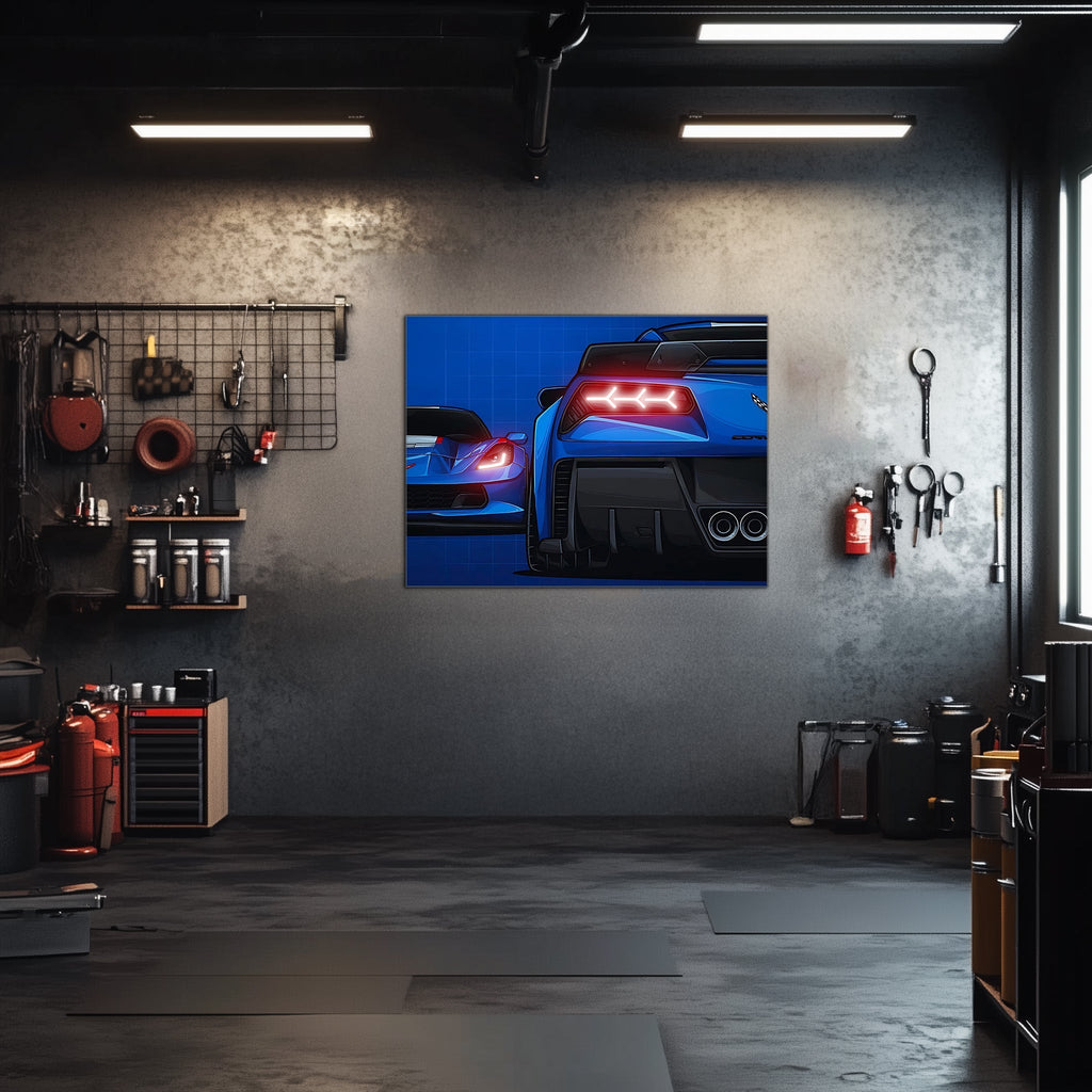 Neon LED Sports Car Wall Art Sign - Modern Automotive Garage Lighted Home Decor