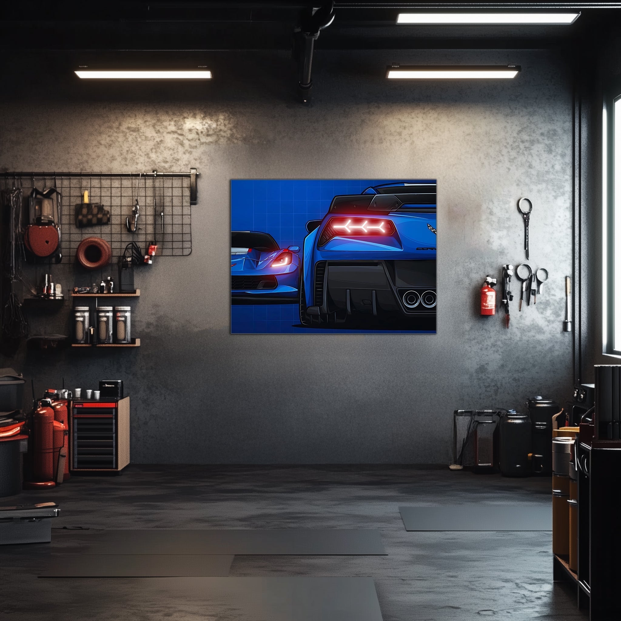Neon LED Sports Car Wall Art Sign - Modern Automotive Garage Lighted Home Decor
