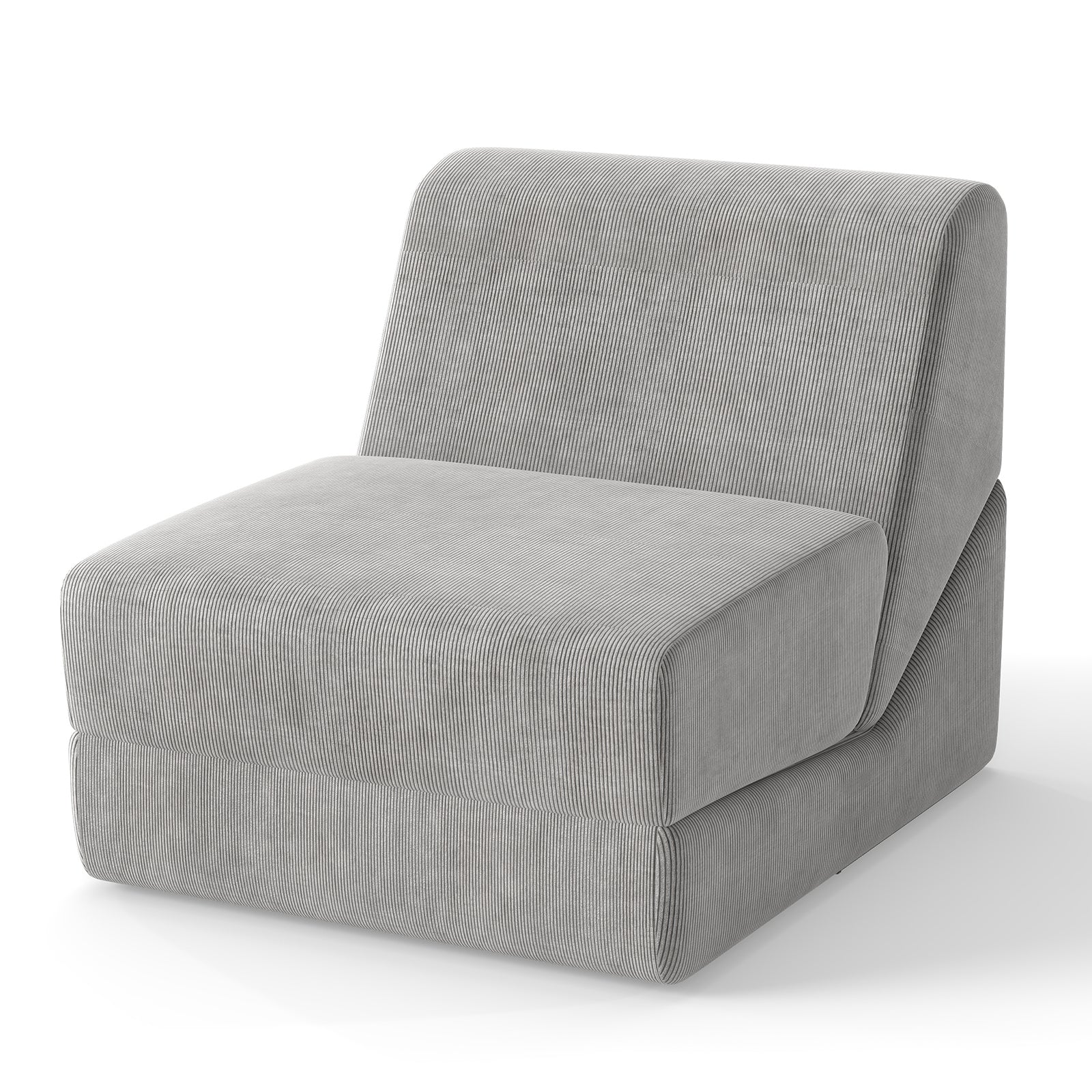 3-in-1 Folding Sofa Bed with Washable Zippered Cover-Gray