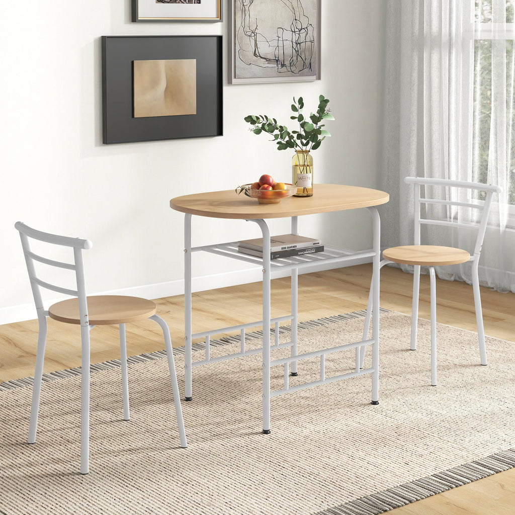3 pcs Home Kitchen Bistro Pub Dining Table 2 Chairs Set
