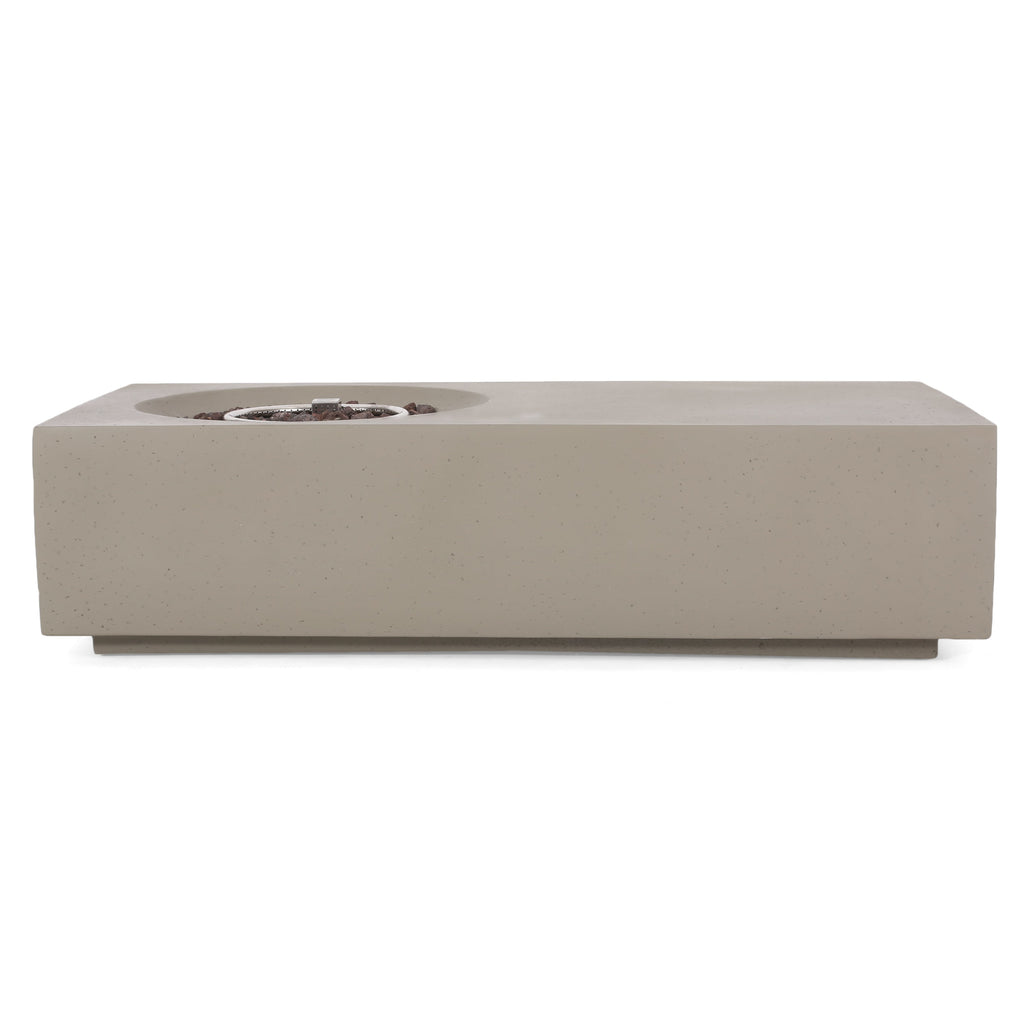 Rectangle 14.75 in MGO Fire Pit 50,000 BTU Light Grey (Tank Cover Not Included)