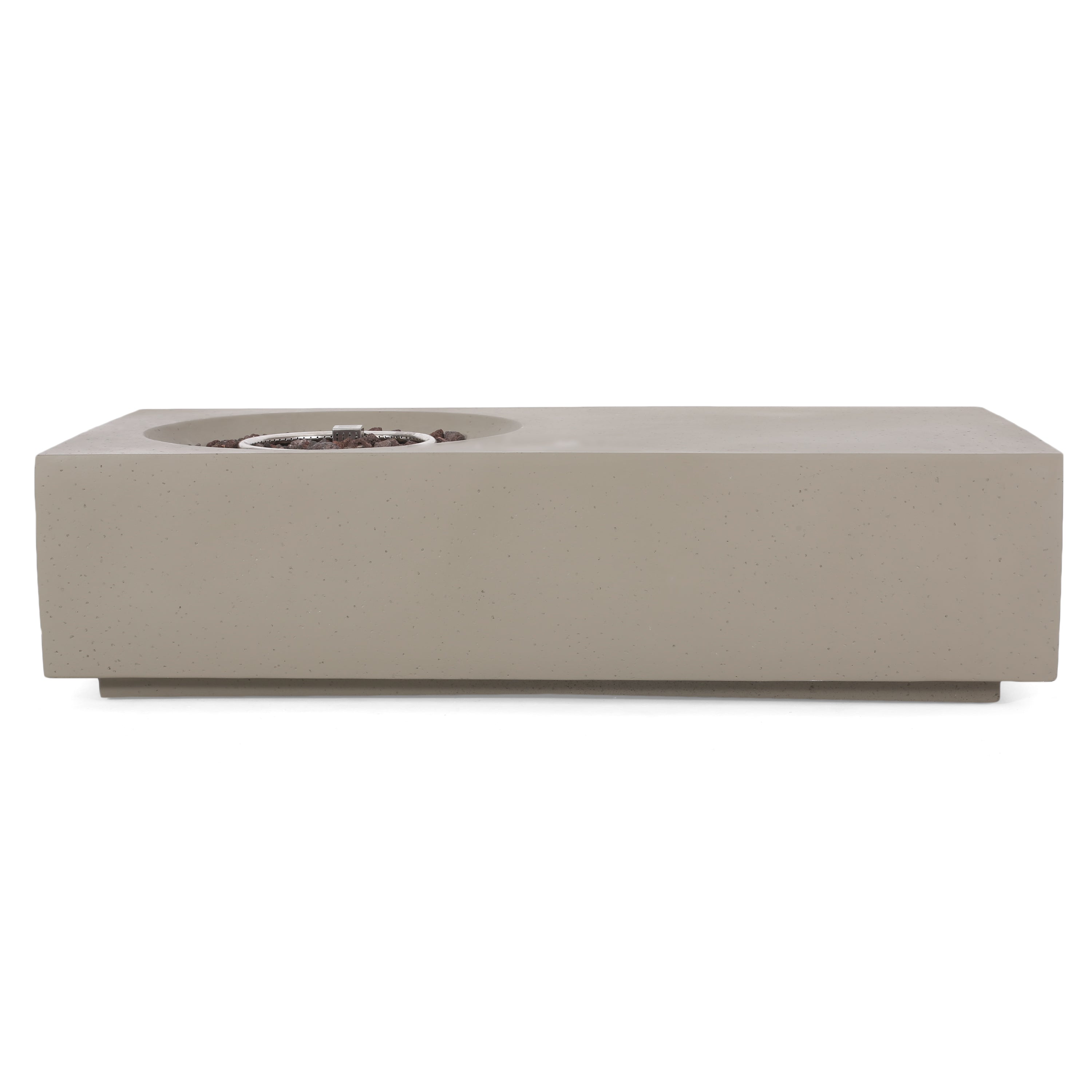 Rectangle 14.75 in MGO Fire Pit 50,000 BTU Light Grey (Tank Cover Not Included)