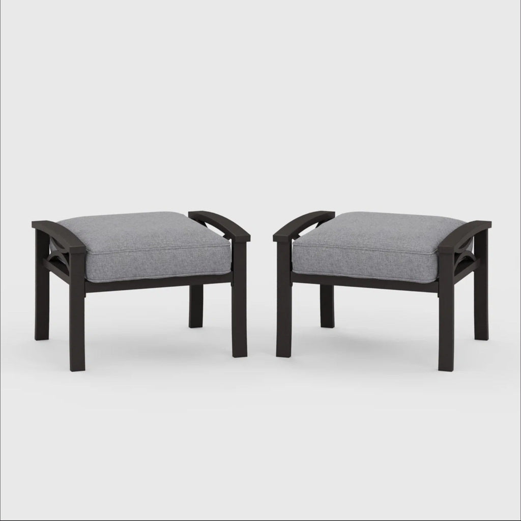 Outdoor Patio Set Steel 8 Piece Seats 9 Khaki Gray
