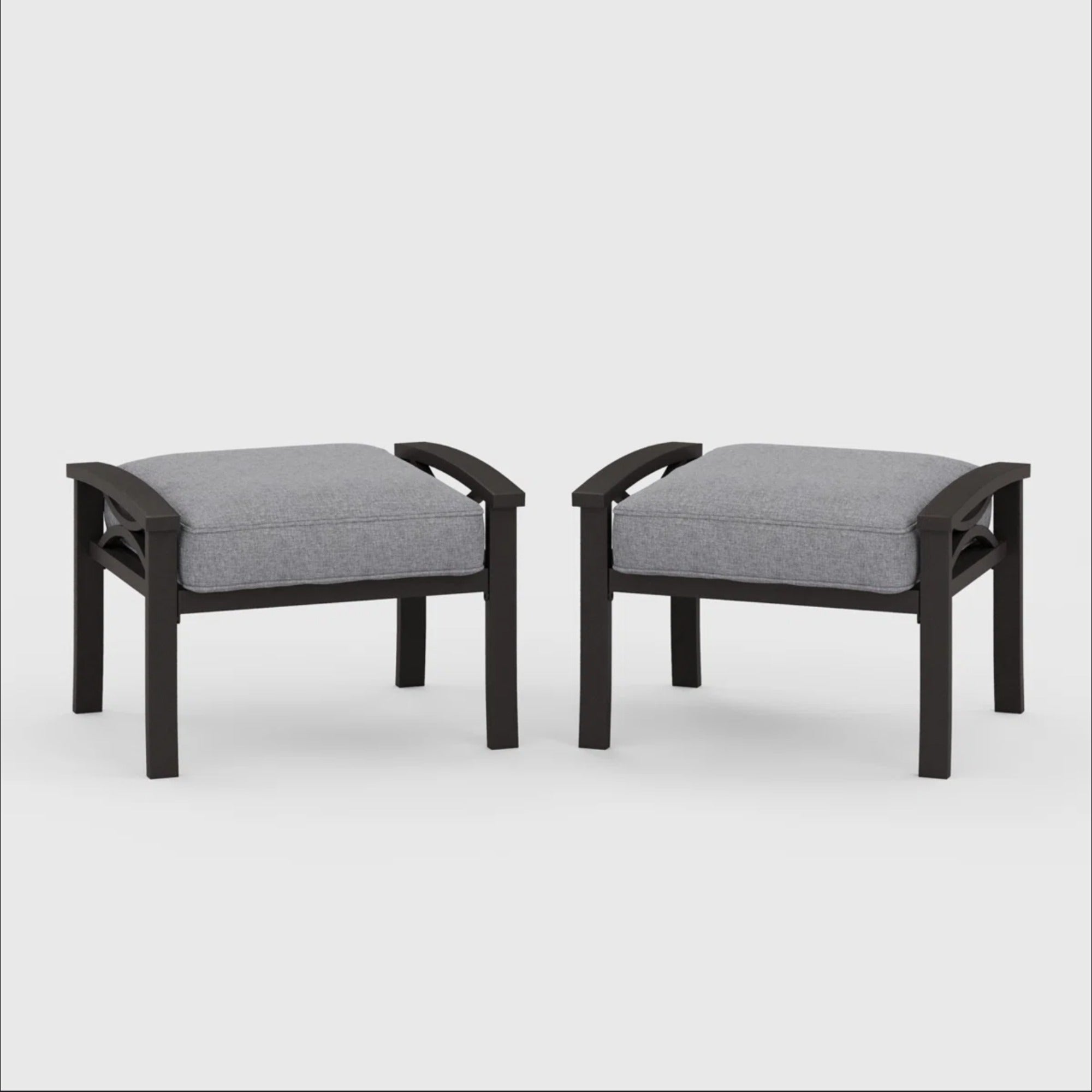 Outdoor Patio Set Steel 8 Piece Seats 9 Khaki Gray
