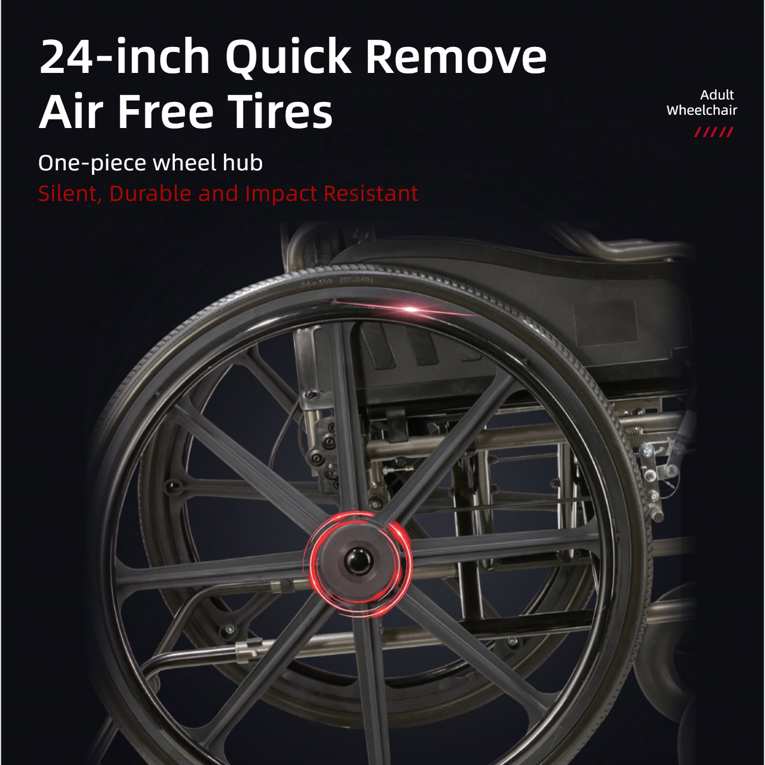 Wheelchair Manual Transport Folding Carbon Steel 20 In Seat Quick Release