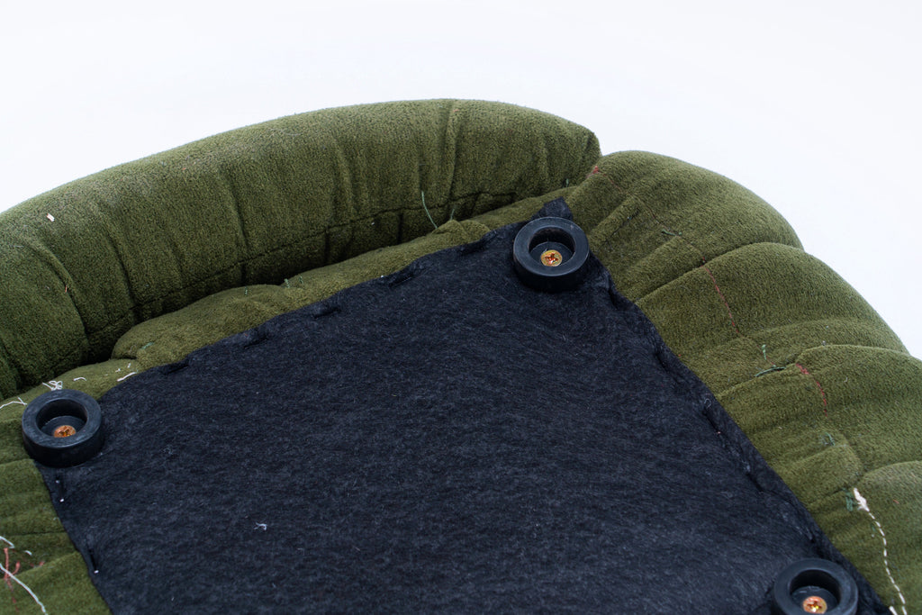 Chenille Knot Design Ottoman Makeup Stool Footstool, Green