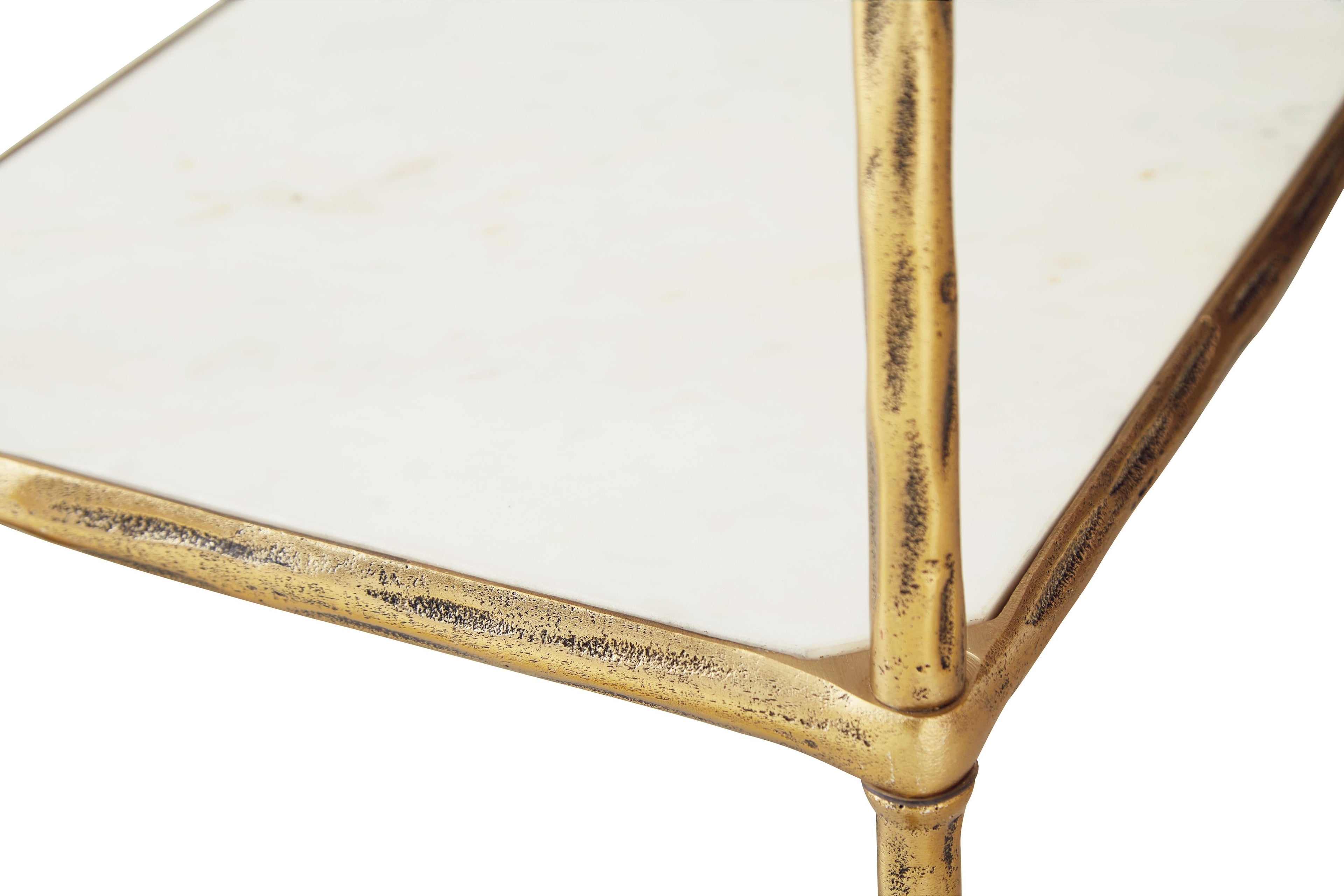 Plattfield - Bar Cart - Antique Gold Finish