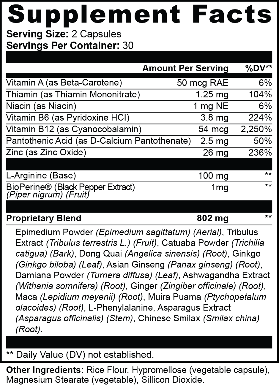 Midnight Desire Female Libido Supplement with Maca & L-Arginine, 60 Capsules