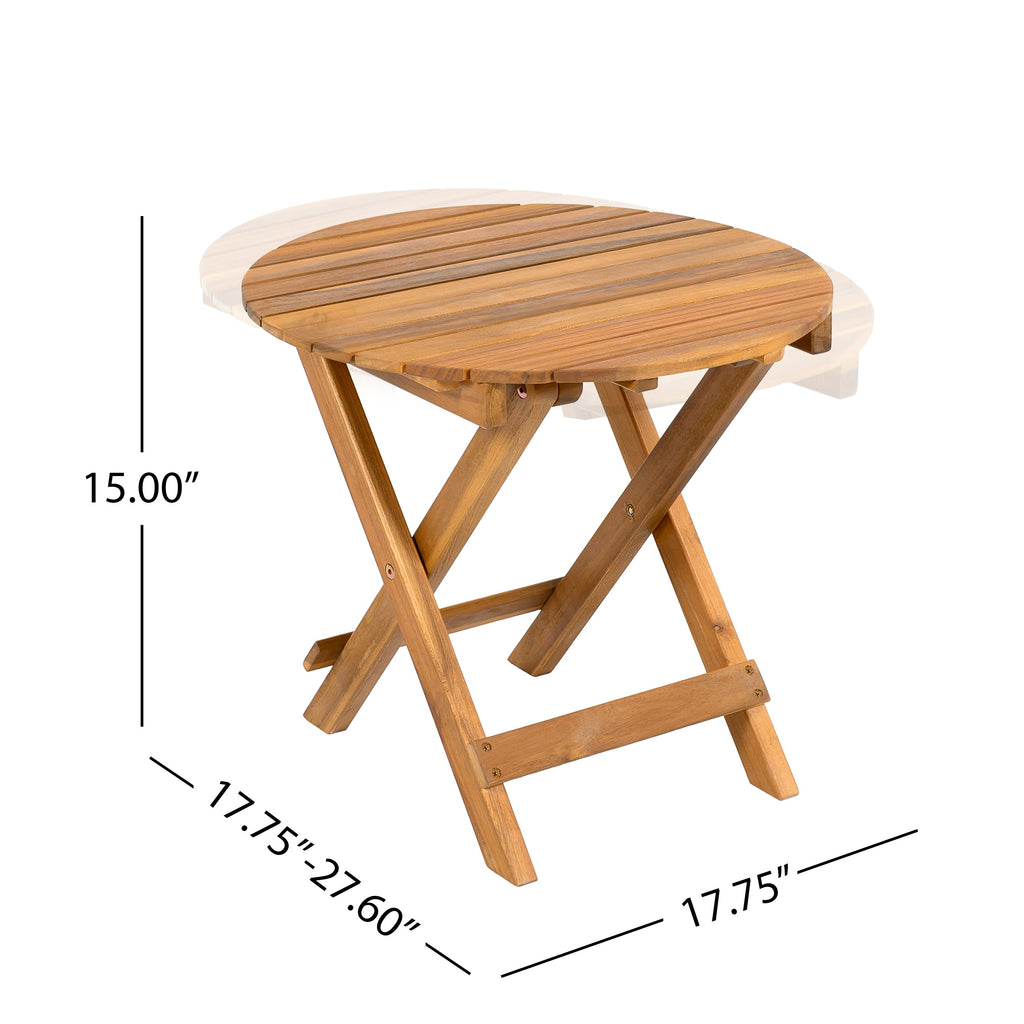 Outdoor Conversation Set Acacia Wood Cream Cushion 3 Piece Foldable