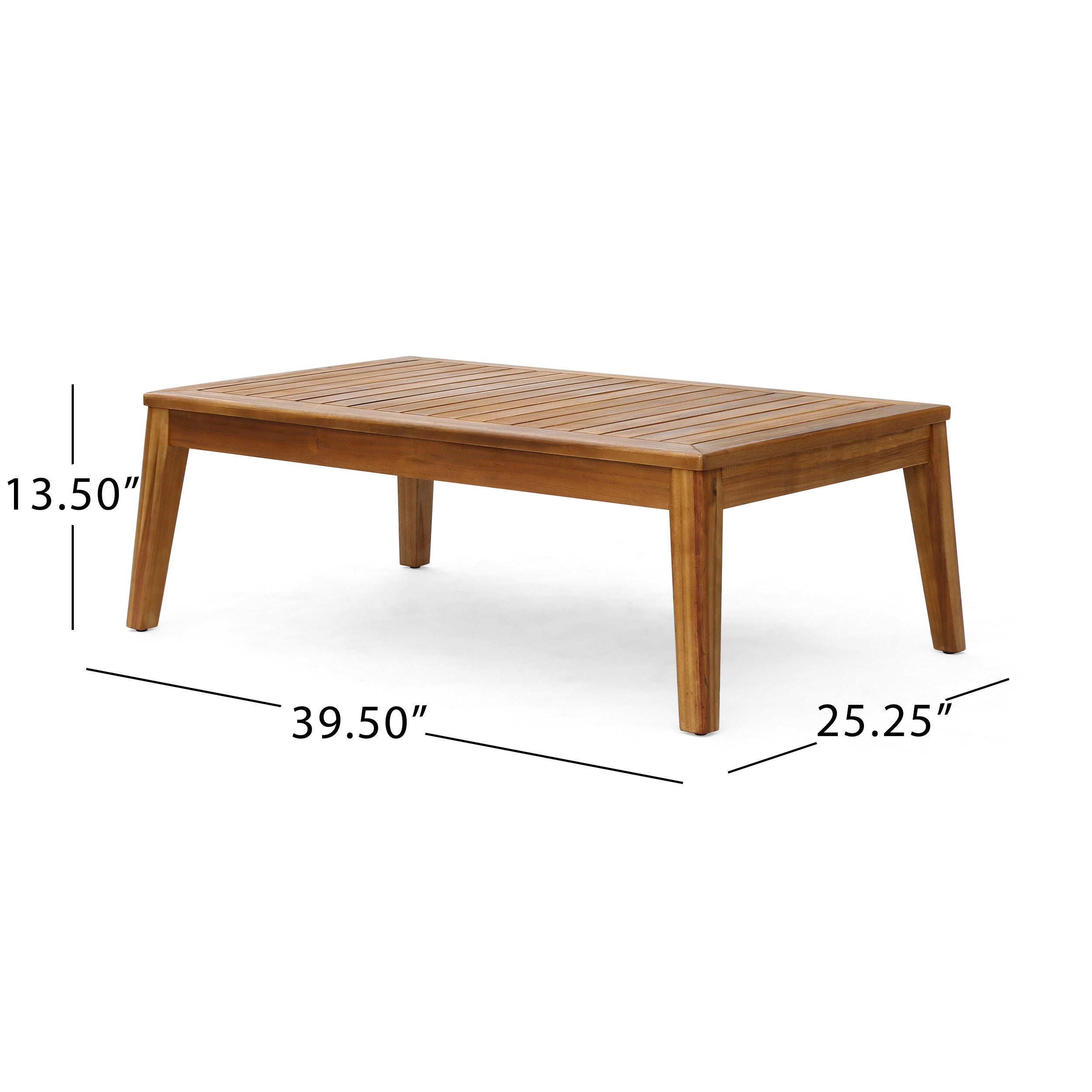 Outdoor Patio Set L-Shape Acacia Wood Teak Beige Cushions 3 Piece