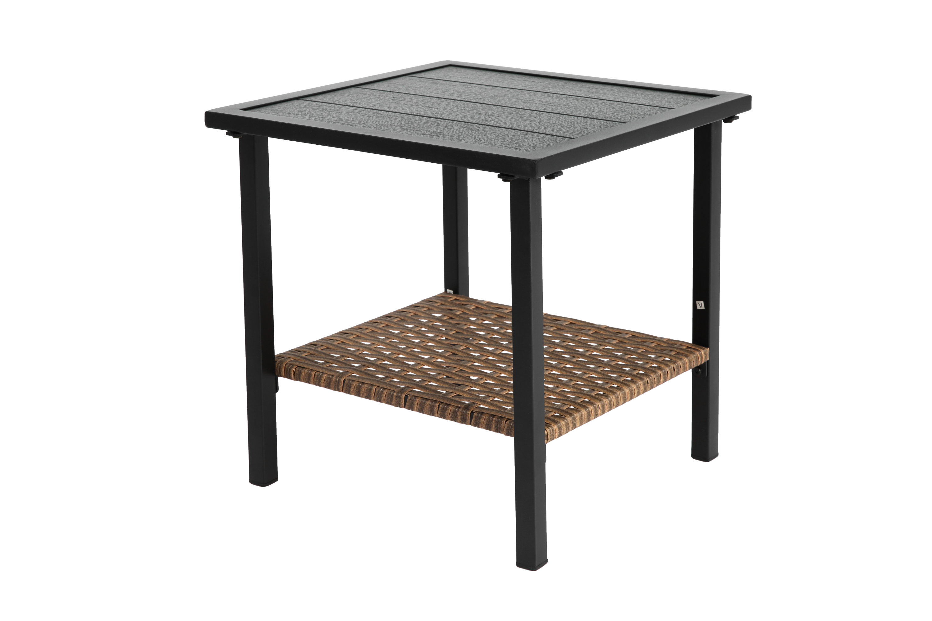 Outdoor Patio Set PE Rattan Steel Brown Swivel Rocker 3 Piece 350 LB
