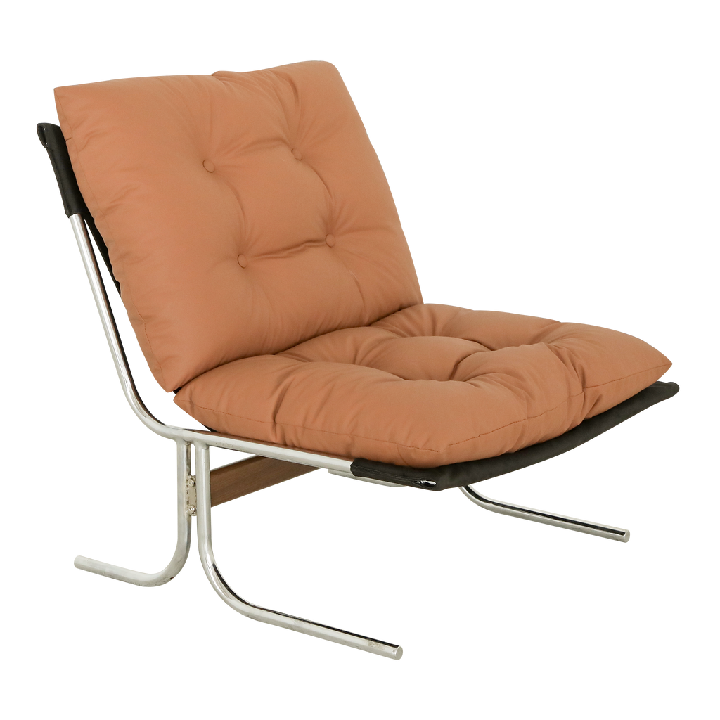 Accent Chair High Back Wingback Faux Leather Brown 27x32x39 In 350 LB