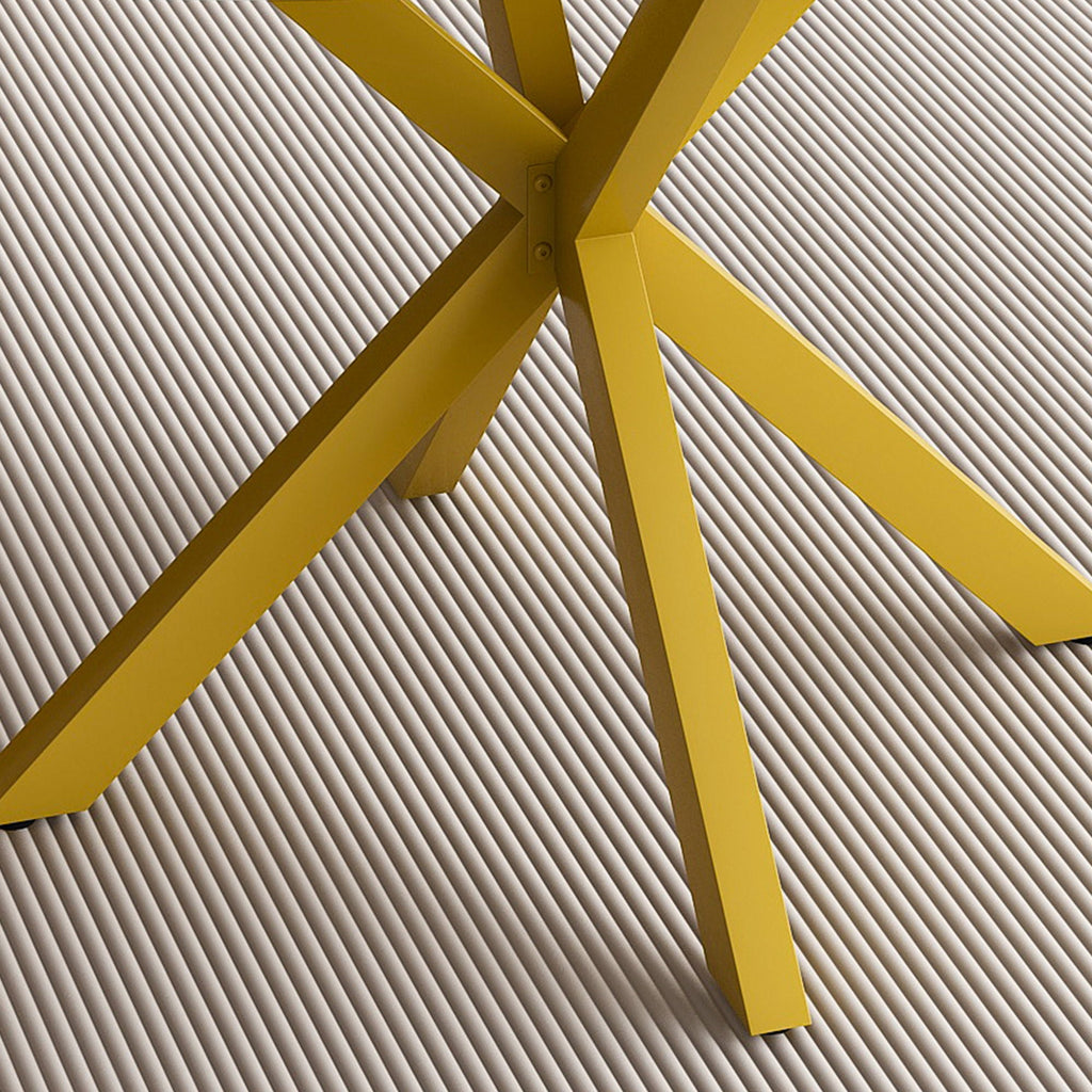 Round Dining Table With Extendable Blades, X Base