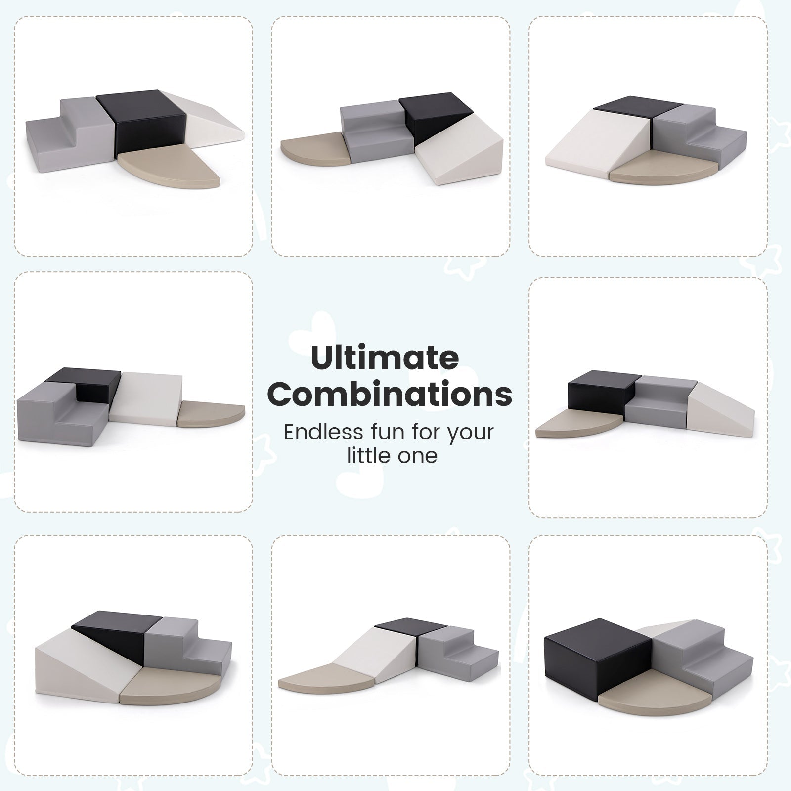 4-Piece Climb and Crawl Foam Block Play Set for Infant Baby