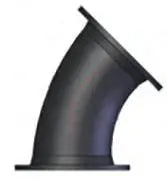 4" Black Cast Iron Flange 45 Degree Elbow Fitting