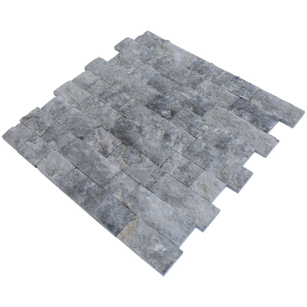 Silver Shadow Split Face Marble Wall Tile 4x12 Premium Grade