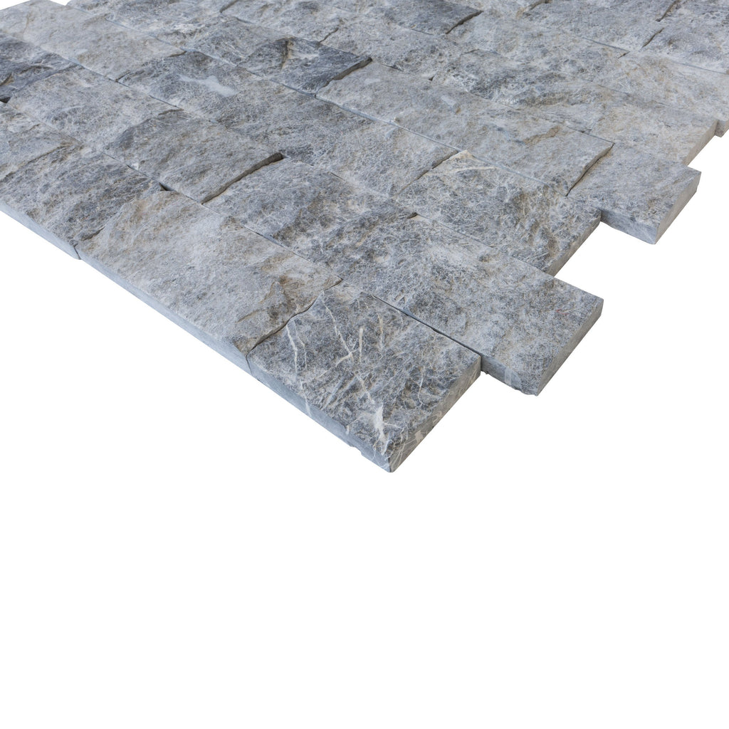 Silver Shadow Split Face Marble Wall Tile 4x12 Premium Grade