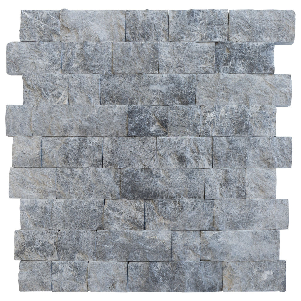 Silver Shadow Split Face Marble Wall Tile 4x12 Premium Grade