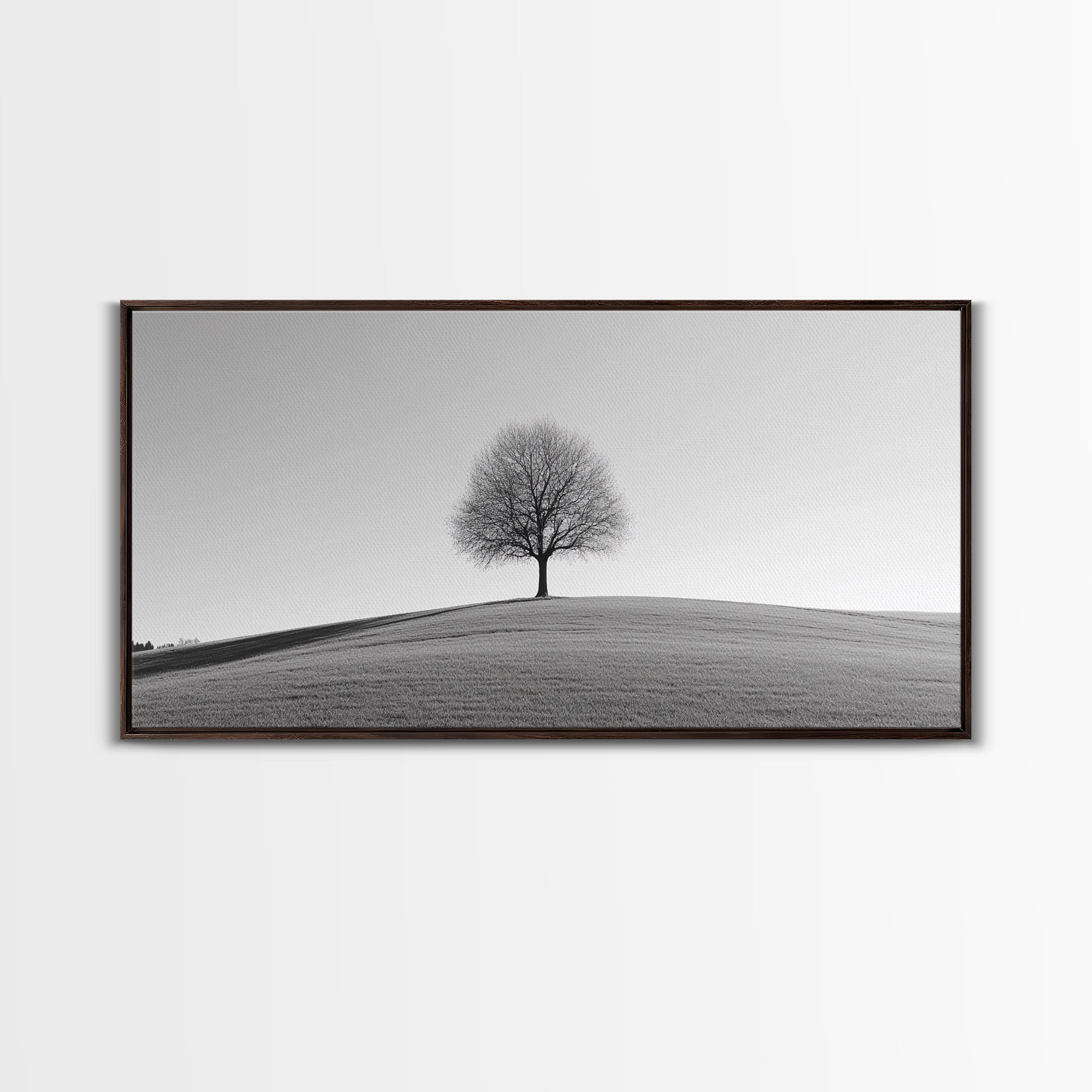 Loneliness - Framed Canvas Print Ready To Hang Wall Art - Thought Provoking Art - Moody Wall Art - Moody Painting - Black and White Dead Tree Art