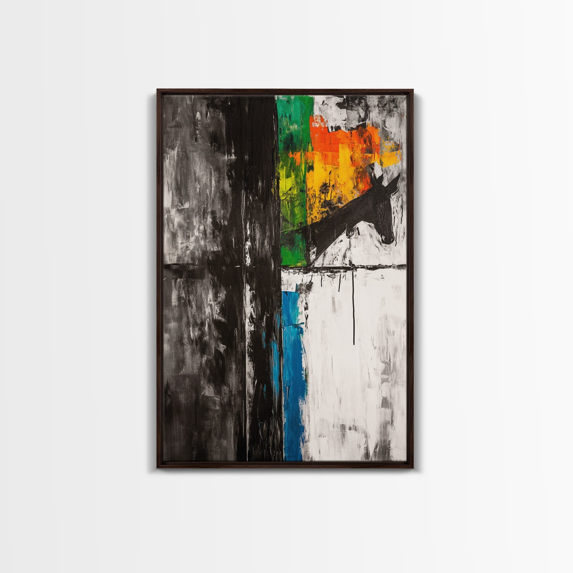 Abstract Horse, Bold Colors, Contemporary Art, Expressionist Painting, Canvas Print, Farmhouse Wall Art, Rustic Decor, Living Room Art