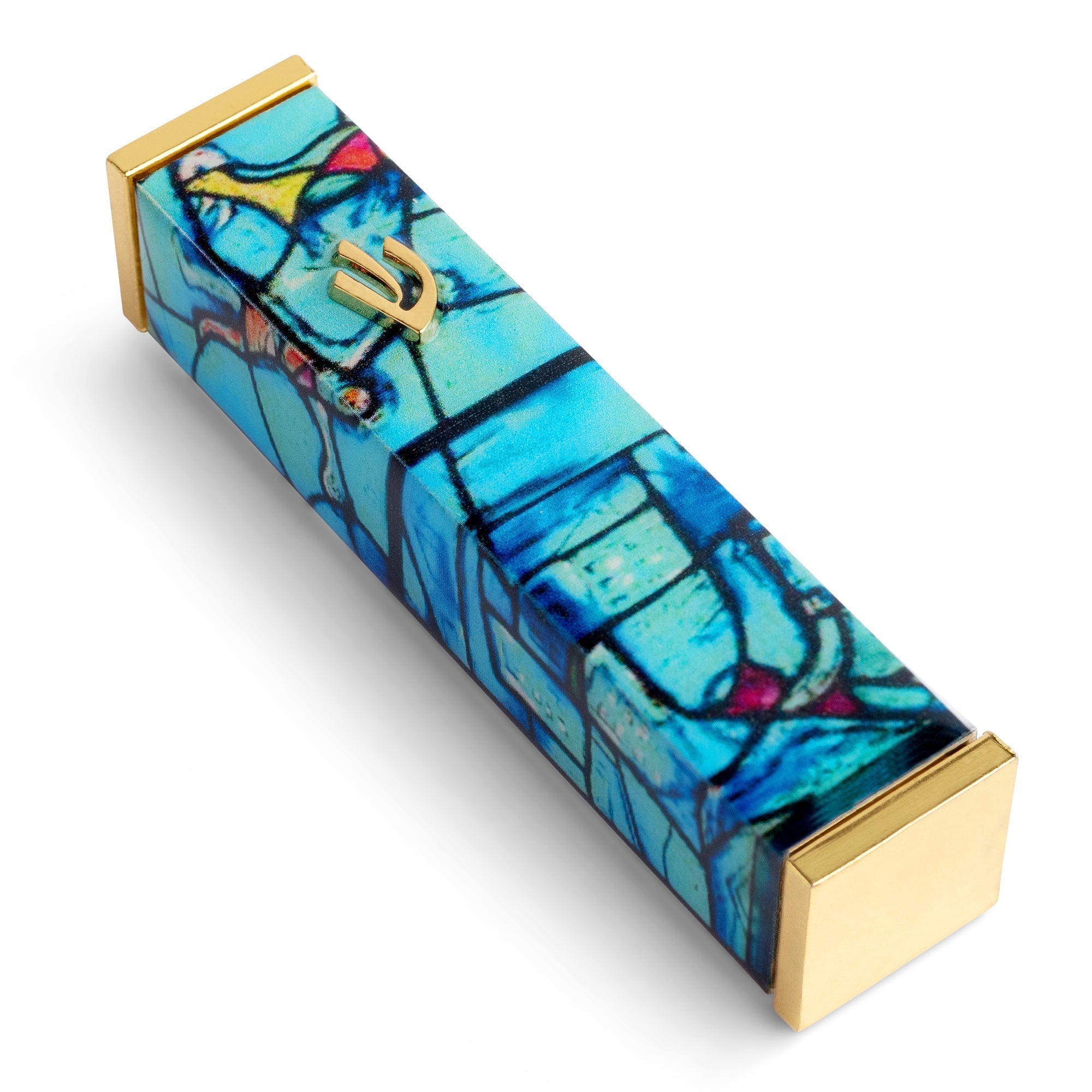 Stylish Stainless Steel Mezuzah with Colorful Design - Chagall Series