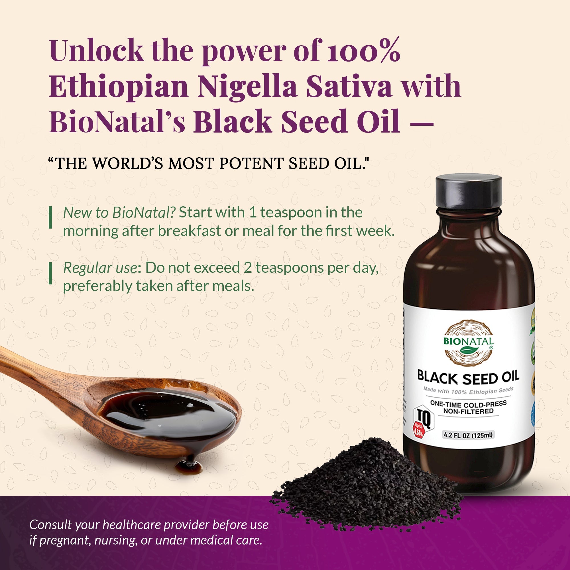 Ethiopian Black Seed Oil 4.2oz (GLASS)