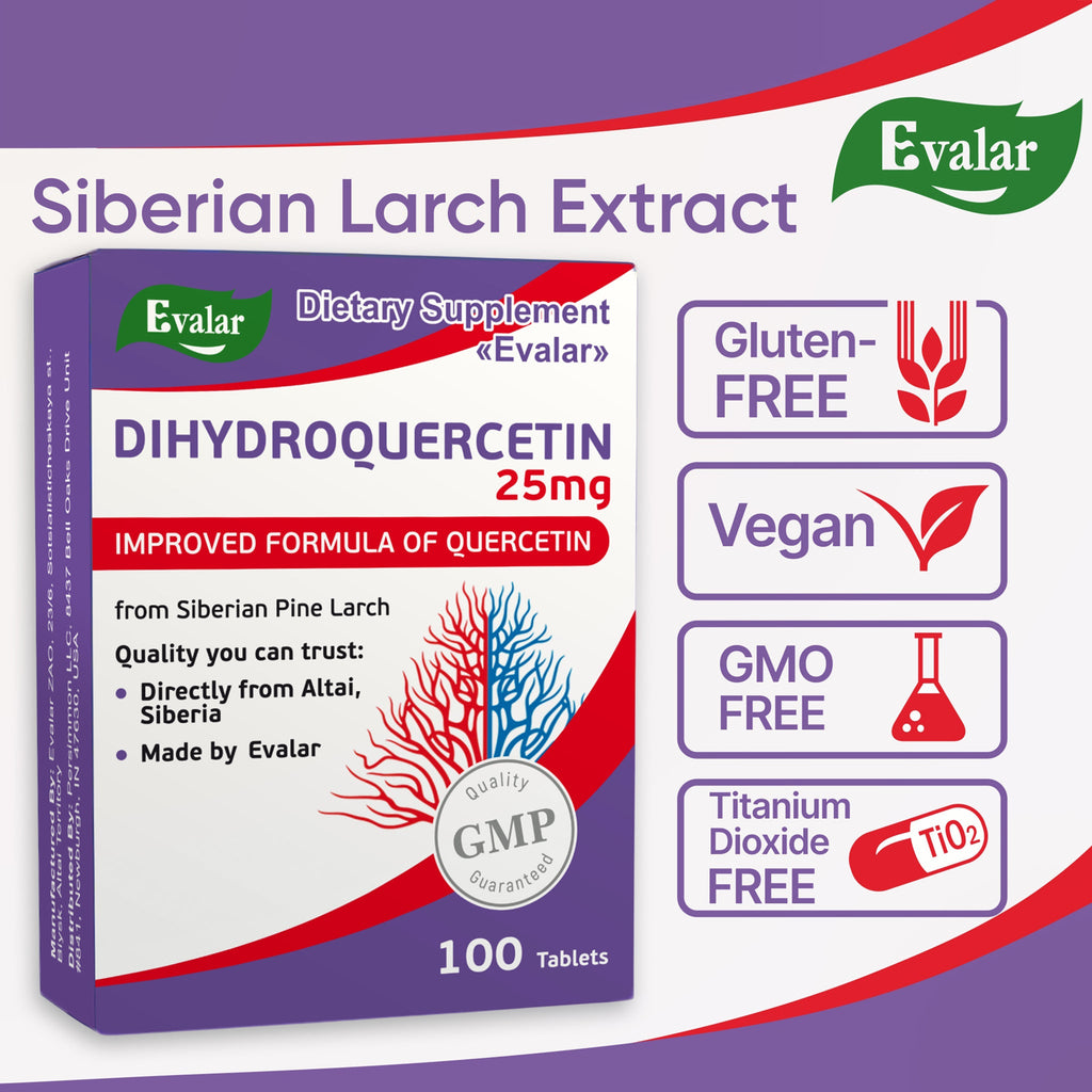 Siberian Pine Larch by Evalar Dihydro Quercetin 100 Tabs