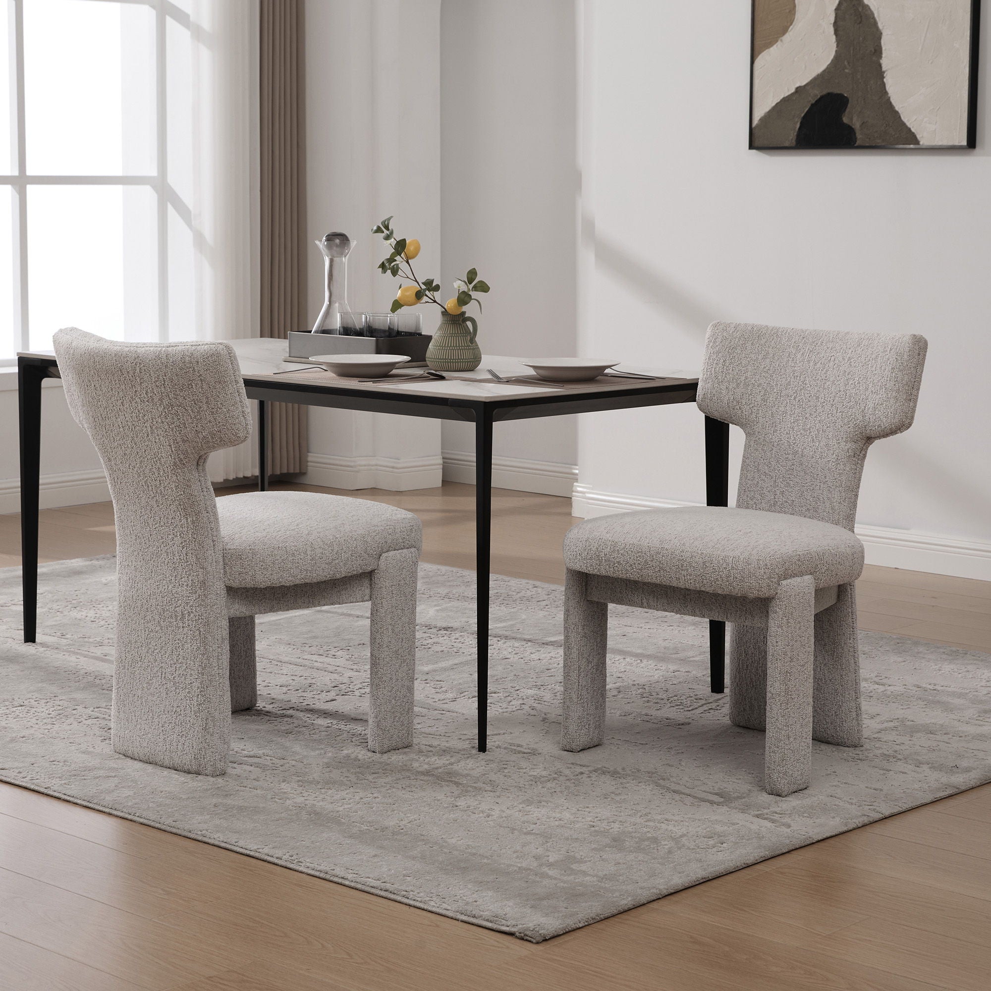 Armless Curved Back Accent Chairs