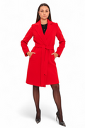 Windsor Classic Wraparound Cashmere Blend Overcoat in Red
