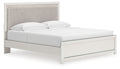 Zuraleus - Upholstered Panel Platform Bed With Roll Slats