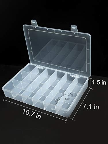 Clear Plastic Organizer Box with Dividers for Tools