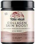TERRA ORIGIN Collagen Hydrolyzed Peptide Powder | Supports Healthy Skin, Hair, and Nails | with Verisol and Vitamin C for Women and Men | Acai Berry