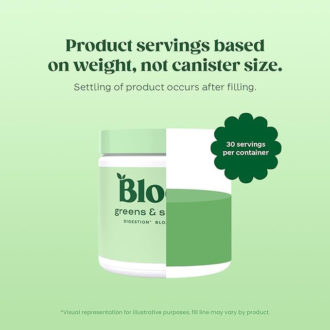 Bloom Nutrition Greens and Superfoods Powder for Digestive Health, Greens Powder, Digestive Enzymes, Probiotics, Spirulina, Chlorella for Bloating & Gut Support, Green Juice, 30 SVG, Strawberry Kiwi
