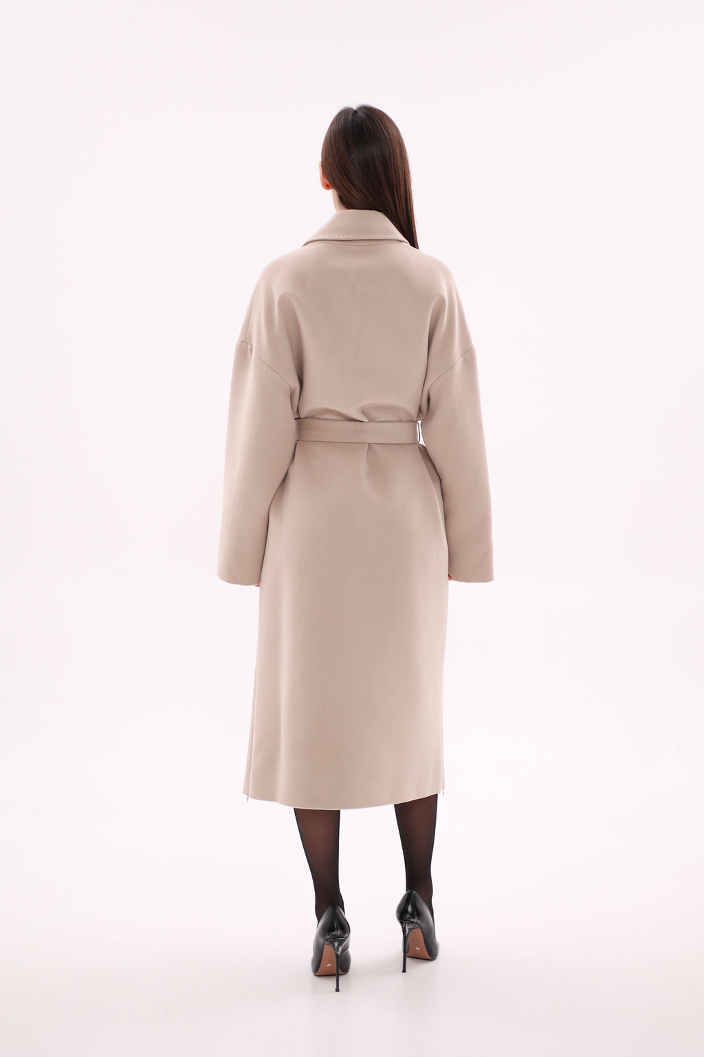 Toscana Leather Accent Cashmere Blend Overcoat