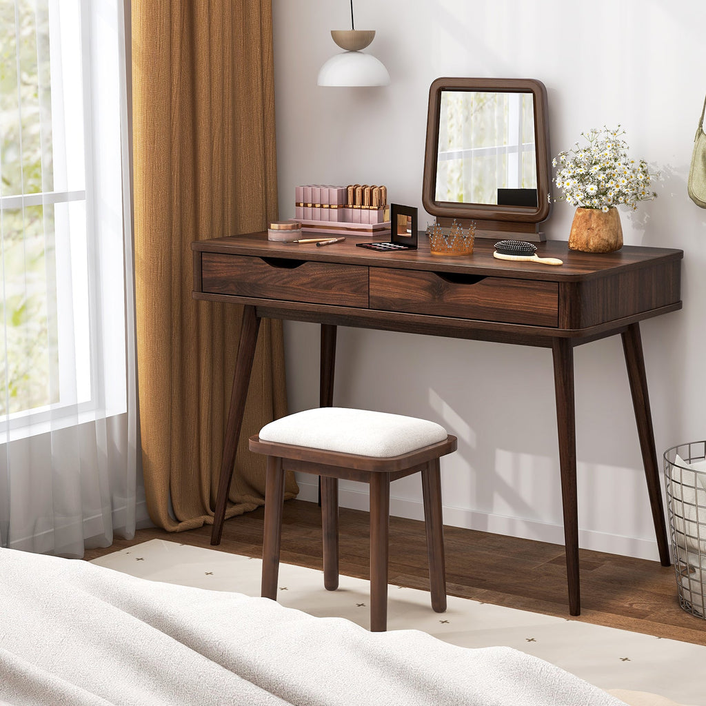 43.5 Inch Computer Desk with 2 Drawers for Small Spaces