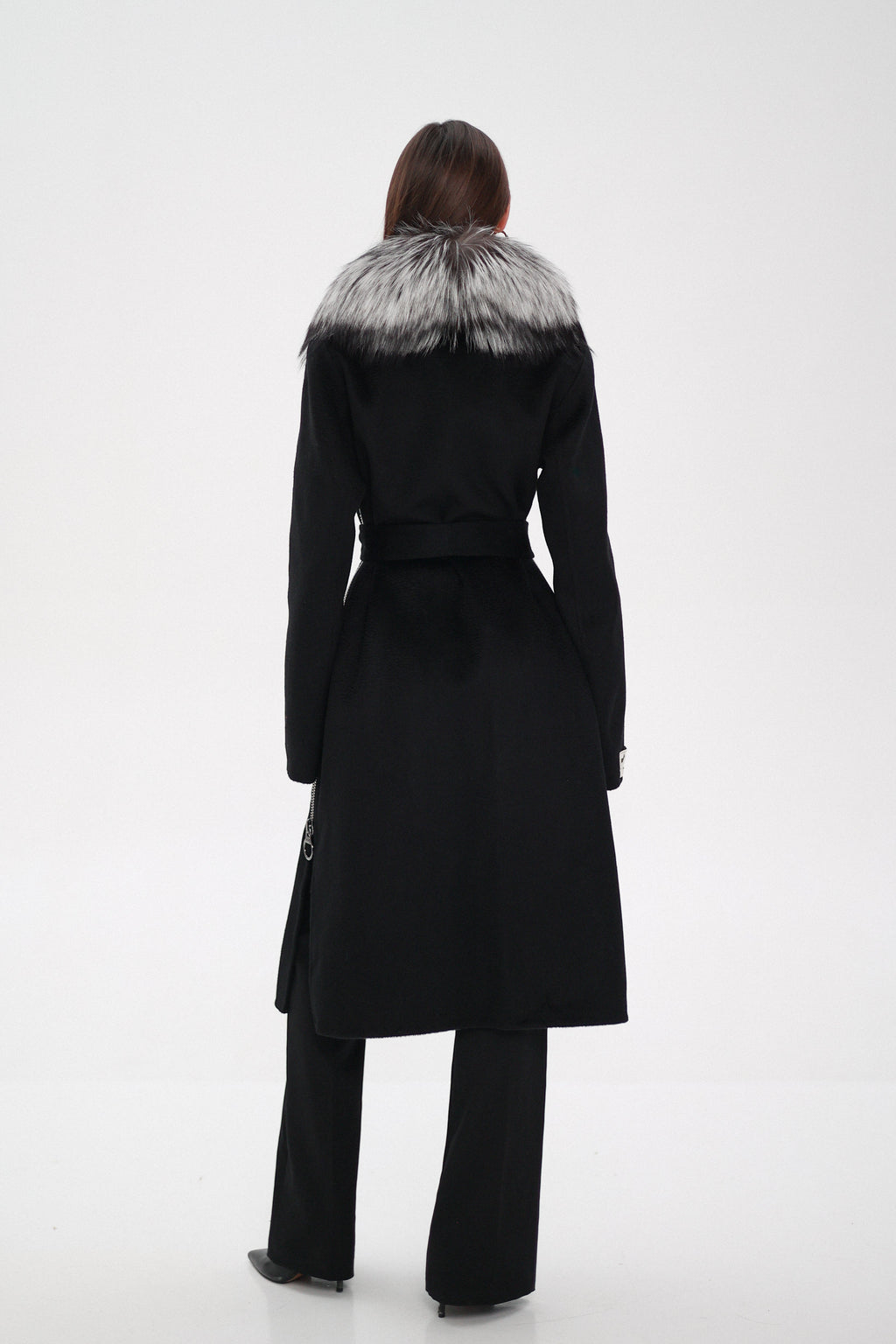 Saga®Furs Silver Fox Wool Alpaca Coat