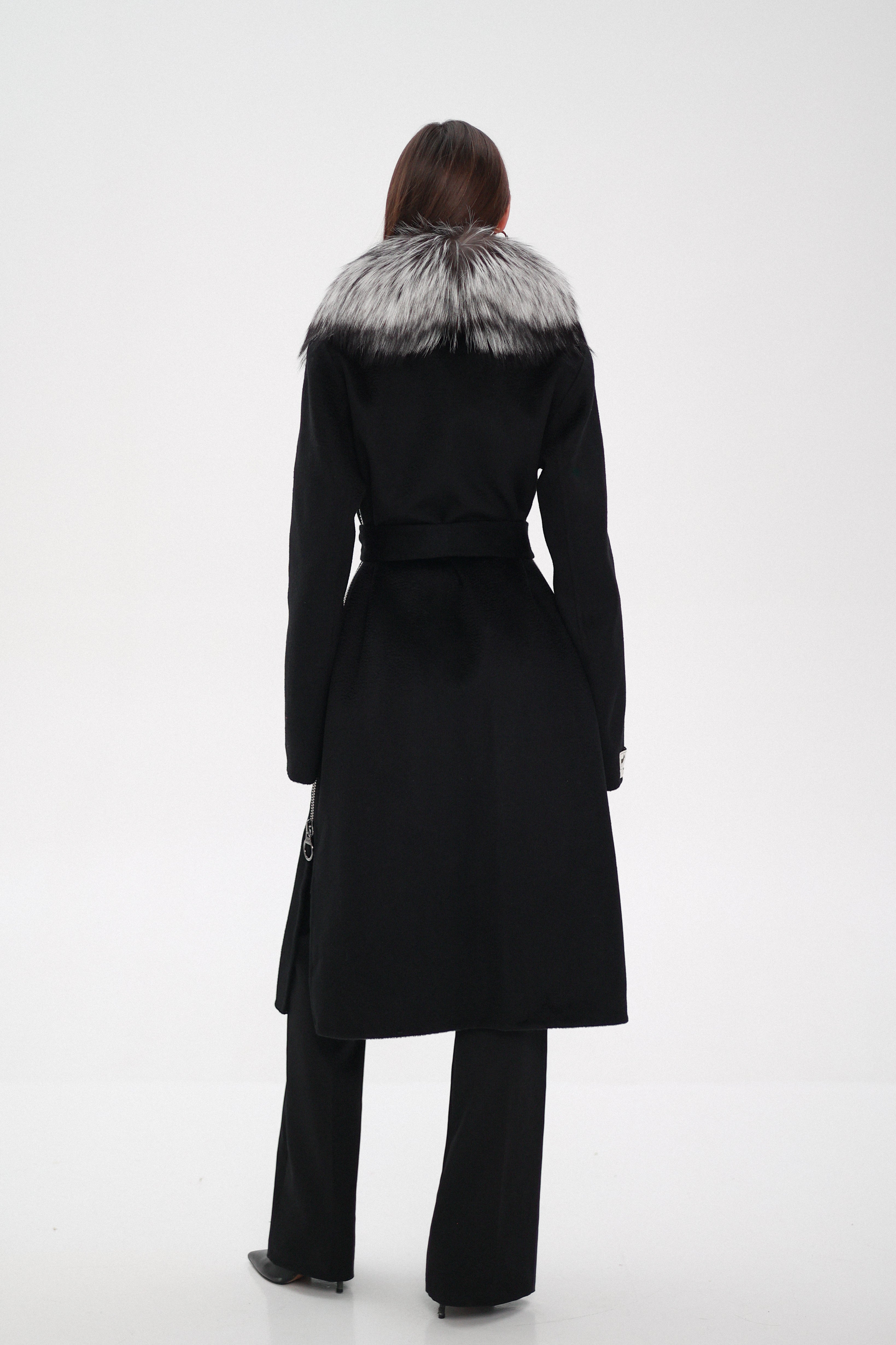 Saga®Furs Silver Fox Wool Alpaca Coat
