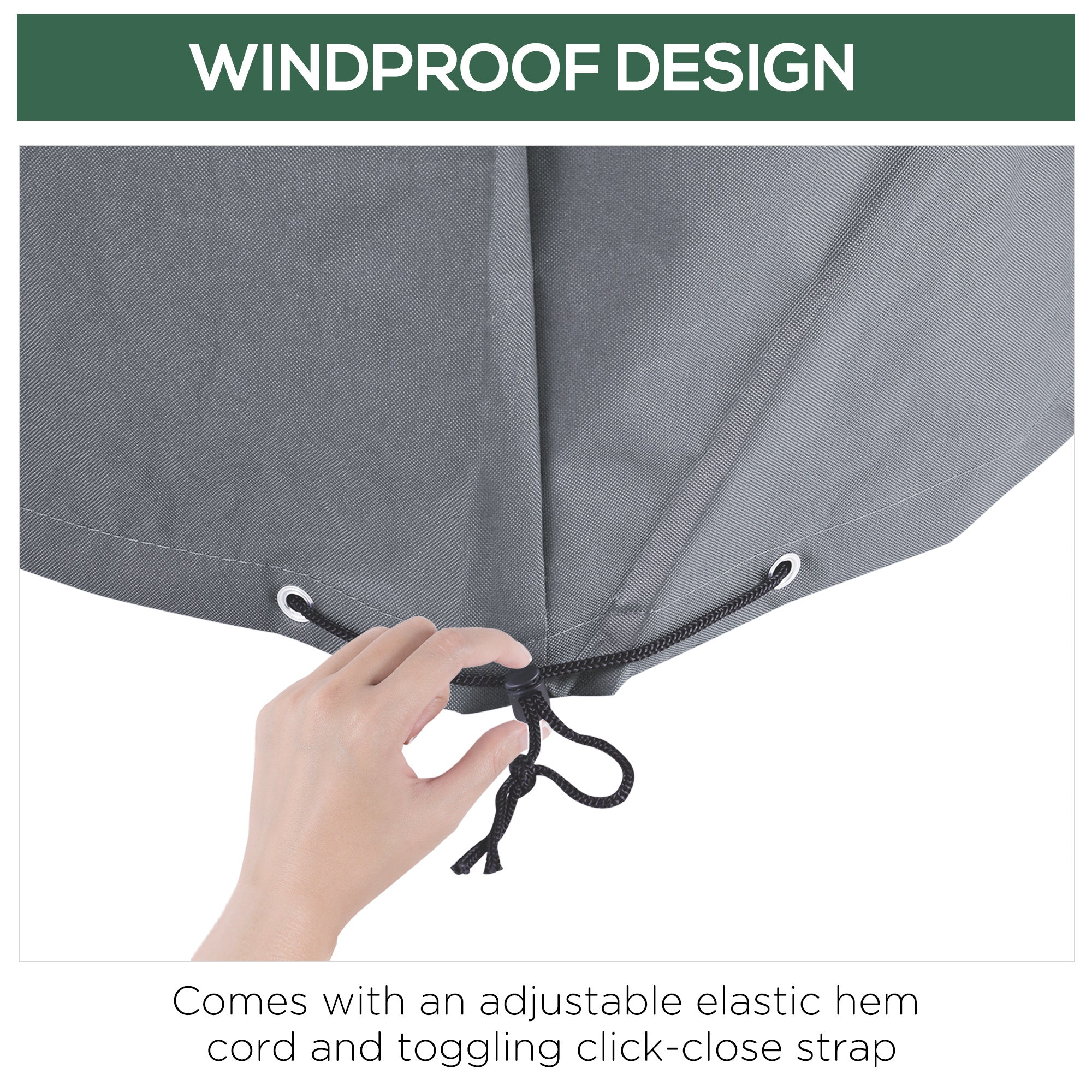 Outdoor Sectional Cover Oxford Fabric Gray Waterproof 97 x 65 x 26 In