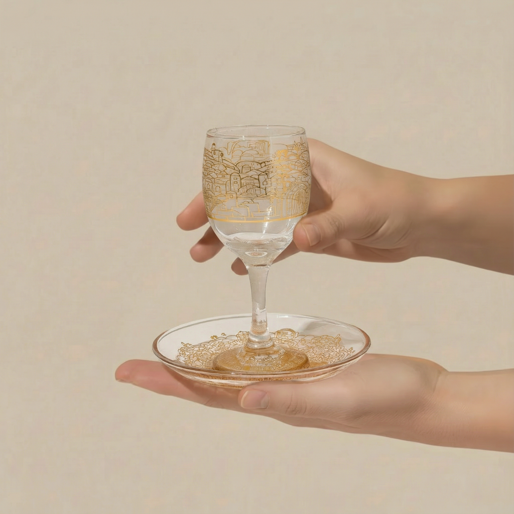 Classic Jerusalem Glass Kiddush Cup – Jerusalem Glass Series