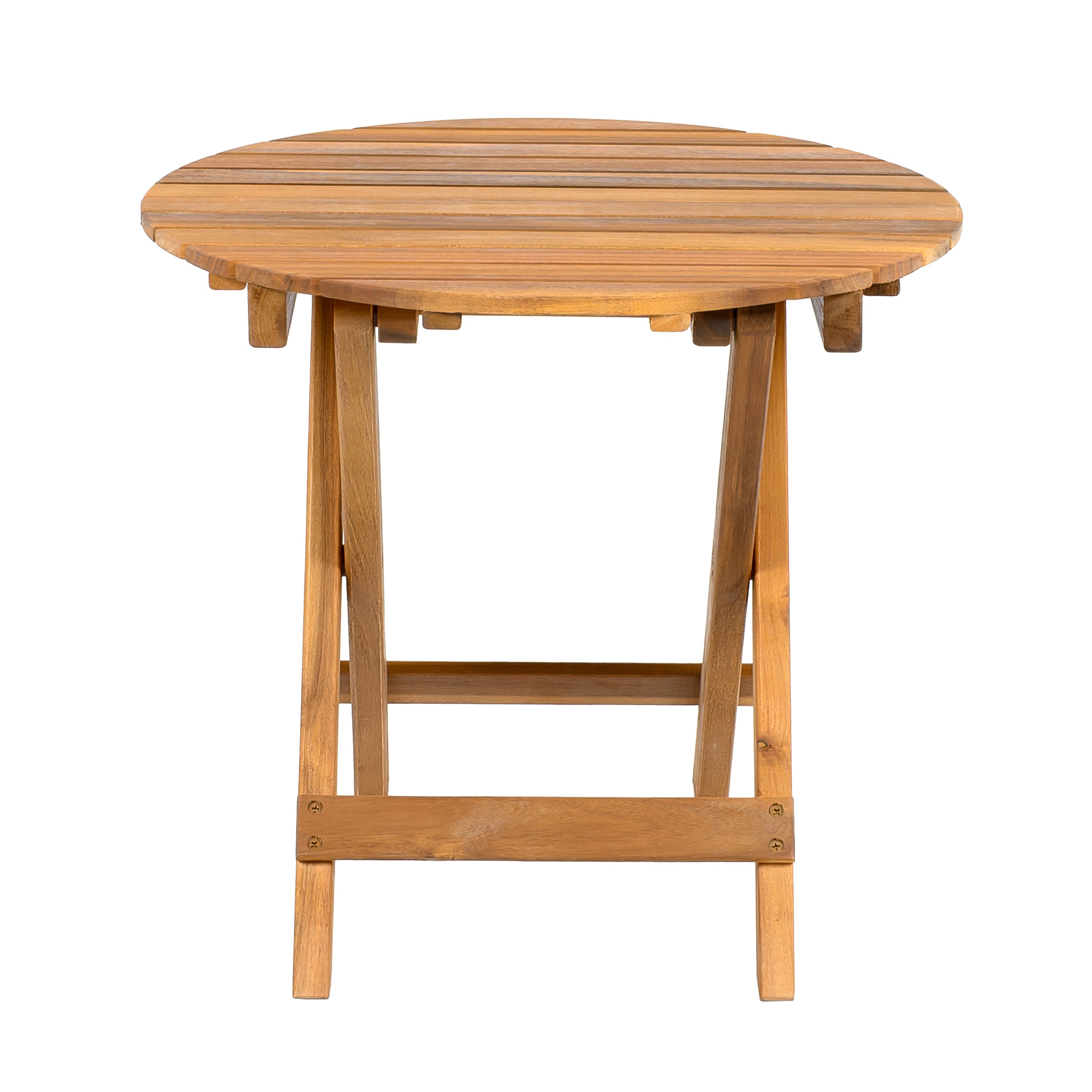 Outdoor Conversation Set Acacia Wood Cream Cushion 3 Piece Foldable